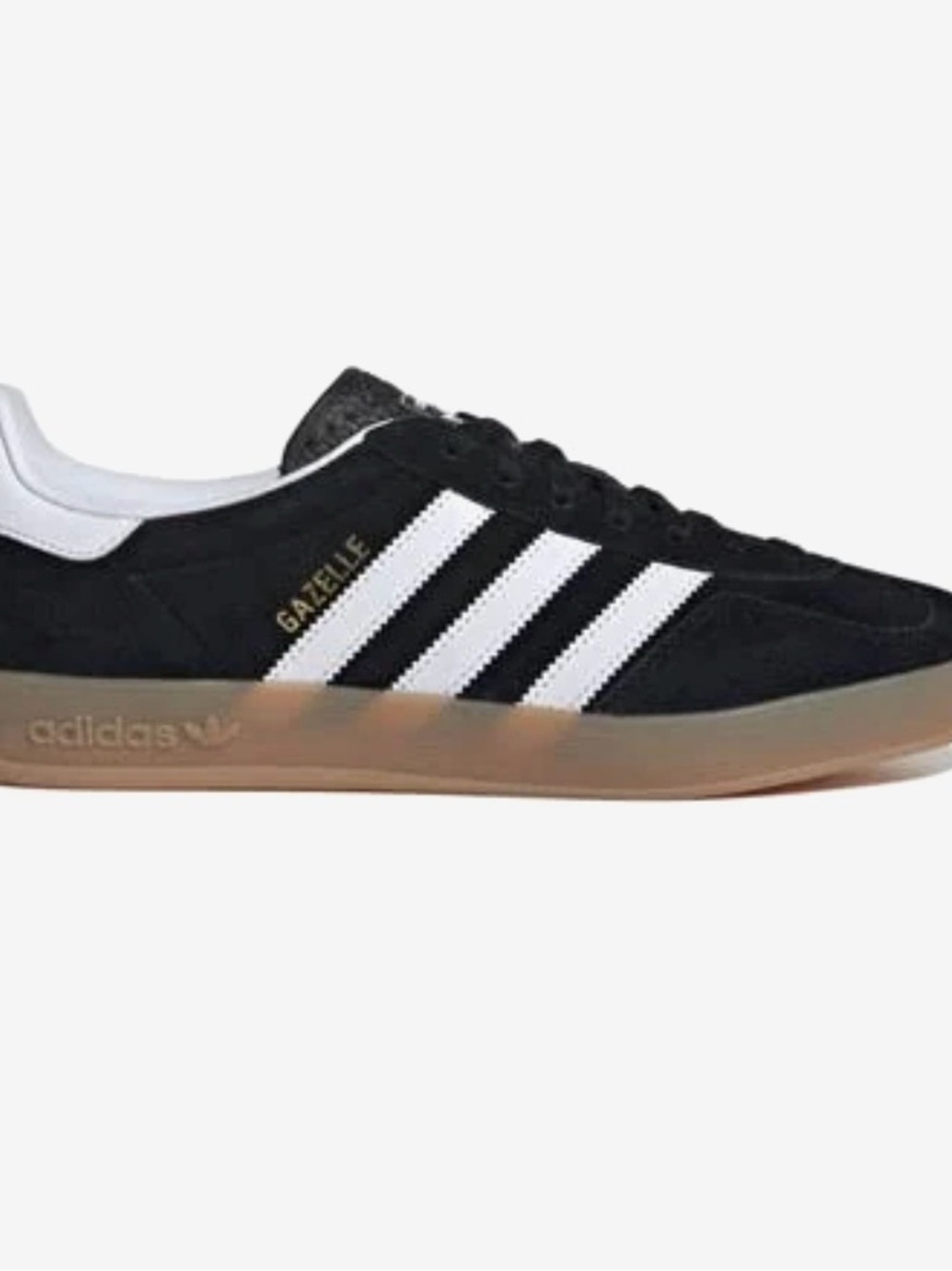 Adidas Gazelle Indoor JI2060 Black/White/Gum in a men’s 7 / women’s 8.5.